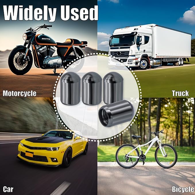 4PCS Tire Valve Stem Caps, Aluminum Alloy Tire Air Caps, Corrosion Resistant Leak-Proof, Universal Wheel Valve Covers for Cars, SUV, Trucks, Bikes, Motorcycles, Bicycles(Gray)