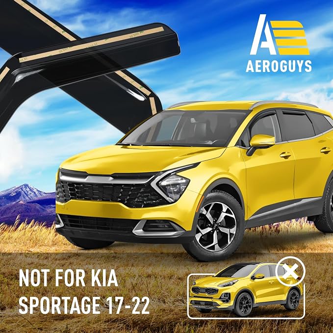 Extra Durable Window Deflectors in-Channel Window Visors Rain Guards Fit for Kia Sportage 2023-2026, Sun Visors, Wind Vent for Shades, Exterior Car Accessories - 4 pcs. AG0860