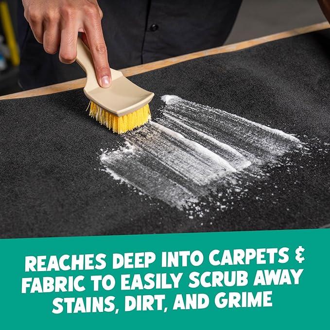 Induro 7 Heavy Duty Interior Carpet & Upholstery Detailing Brush – Durable Bristles, Car Carpet Brush for Deep Cleaning Fabric, Mats & Seats, Ergonomic Grip for Comfort and Control