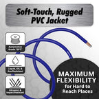 10 Gauge Wire (25ft) Copper Clad Aluminum CAA - Primary Automotive Wire, Car Amplifier Power and Ground Cable, Battery Cable, Car Audio Speaker Stereo, RV Trailer Wiring Welding Cable 10ga