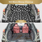 SUV Cargo Liner for Dogs, Water Resistant Pet Cargo Cover Dog Seat Cover Mat for SUVs Sedans Vans with Bumper Flap Protector, Non-Slip, Large Size Universal Fit, Paw Print