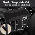 6 PCS Nappa Microfiber Leather Black Steering Wheel Cover Set, Breathable Fabric Steering Wheel Cover 14.5-15inch Universal, Car Center Console Cover, Seat Belt Cushion, Cup Holder Coaster