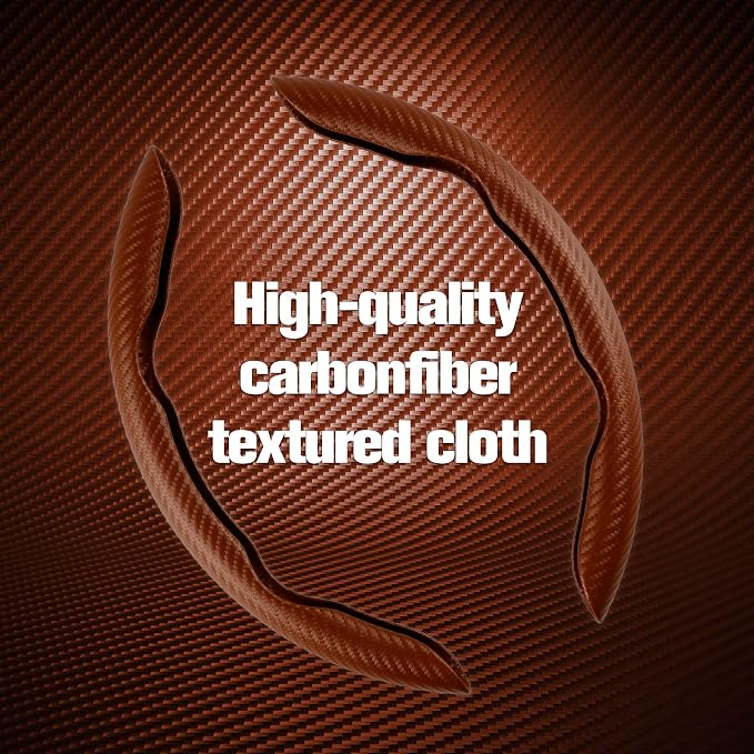2pcs Carbon Fiber Anti-Skid Steering Wheel Cover, Waterproof & Segmented Butterfly Design, Universal 99% Vehicle Wheel Cover Protector, Car Interior Accessories (Champagne-2pcs)