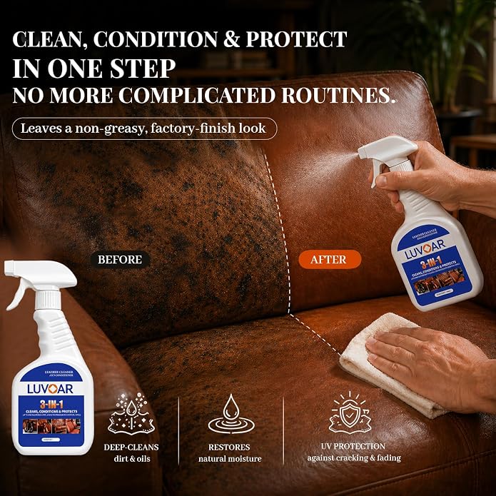 Suede Conditioner and 3-in-1 Leather Cleaner and Conditioner,for Car Interiors, Apparel, Furniture, Boots