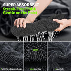 Ultra Absorbent Car Drying Towels with Storage Bag, Extra Large Microfiber Towels for Cars, (36" x 24") Drying Towels Car Detailing, Streak Free, No Water Spots, Scratch-Free, 3 Pack