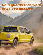 Extra-Thick Window Rain Guards Fit for 2009-2014 Ford F150 SuperCrew CrewCab SVT Raptor Rain Guards Window Deflectors Visors Tape-on Vent Visors Vent Shades Car Accessories