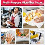 White Microfiber Cleaning Cloth, Pack of 100, 11.5"X11.5" Cleaning Rags for Housekeeping and Kitchen, Reusable Shop Towels, Microfiber Towels for Cars, Lint Free, Scratch-Free