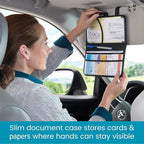 Car Document Holder - Registration and Insurance Card Holder and Car Visor Organizer with 6 Clear Pockets and Pen Loop for Driving Documents, Cards and Paperwork