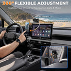 Car Phone Mount for 2026 Toyota RAV4, Smart Auto-Clamping for 12.9" Screen Only, 15W Wireless Fast Charging, Premium Aluminum Holder, Without Blocking Airflow