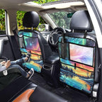 Car Seat Back Organizer Aurora Sky Forest 1 Pack Waterproof Kick Mats Backseat Protector From Dirt,Scratches