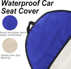 Waterproof Car Towel Seat Covers Front Seats for After Gym Workout,Auto Universal Interior Sweat Towels Cloth Bucket Carseat Cover Protector for Trucks SUV RV Boat Van (Blue with Yellow)