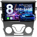 8 Core 4G+64G Car Radio for Ford Fusion Mondeo 2013-2019: Fit Manual AC | Upgrade Android 15 9" Touchscreen Stereo CarPlay Android Auto, BT, WiFi 6, GPS, AM, FM, RDS, 36EQ, SWC, 1080P Backup Camera