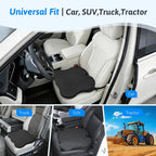 Wedge Car Seat Cushion for Better Visibility & Sciatica Pain Relief - High Density Memory Foam, Non-Slip Ergonomic Car Seat Cushion for Driving, Universal Fit for Car, SUV,Truck & Tractor (All Black)