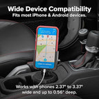 CupFone, Universal Cup Holder Phone Mount for Cars – Adjustable & Secure Fit with Open Access for Charging – Compatible with iPhone, Android - Metal Knobs, Royal Blue