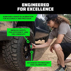 Rhino USA Digital Tire Pressure Gauge 150 PSI, 4 Ranges, Ergonomic Design w/Lighted Nozzle & LCD Backlit Display - Certified Accurate Readings, Best Digital Gage (Green)