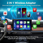 Mini Wireless CarPlay Adapter for iPhone,2 in 1 for Apple Carplay and Android Auto Adapter,Convert Wired to Wireless, Plug & Play, USB to USB-C/Type-C, Stable Control & No Delay, Black