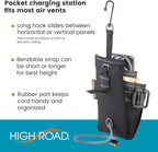 DriverPockets Car Phone Holder Air Vent Pouch and Front Seat Organizer with 3 Pockets, Hanging Hooks and Charging Port