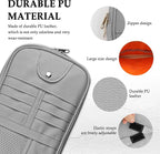 Upgrade Car Visor Organizer,Multipurpose Car Sun Visor Organizer with Sunglasses Holder for Car Storage Bank Cards,Driver's License,PU Leather Truck Visor Organizer for Most Vehicles (Grey)