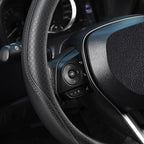 Steering Wheel Cover 14.5-15 inch (37-39 cm) Medium Size, Microfiber Leather, Non-Slip Comfortable Grip, Fits Cars Trucks SUVs, Black
