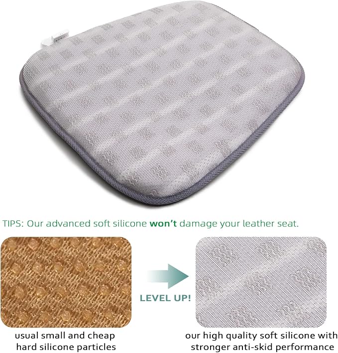 Car Seat Cushion for Driving, Breathable 3D Air Mesh, Non-Slip Bottom, Comfort Car Seat Protector, Car Seat Pad Also Works with Truck and Office Chair Home