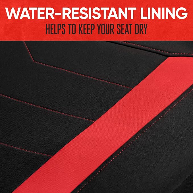 SpillGuard 2 Red Seat Covers for Cars & Seat Covers for Trucks - Neoprene Lining Waterproof Car Seat Covers Front Seats Only - SUV Seat Covers Protector - Forros para Asientos de Carro