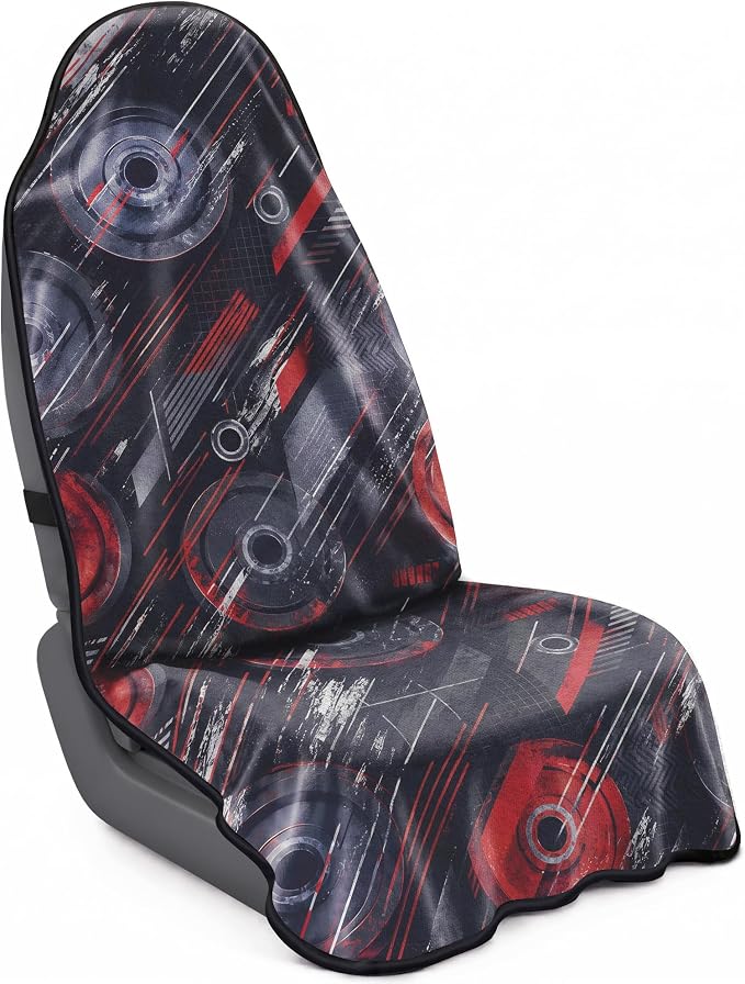 Car Seat Towel Cover for Front Seats, 1Pc Sweat Absorbent Car Seat Protector with Non-Slip Backing, Waterproof Towel Car Seat Covers for Runners, Gym, Swimming, Beach, Pets, Cyber Motion