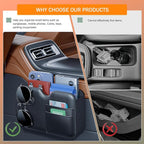 Foldable Car Storage Box with Glasses Clip,Multifunctional Seat Back Organizer,Trash Can, Auto Door Side Pocket,Storage Bag,Car Accessories Organizer Box