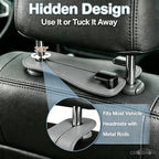CHOSMOYI Leather Car Purse Hook for Headrest, 2 Pack Seat Back Organizer for Handbags, Groceries & Essentials, Heavy Duty Car Accessories (Grey)