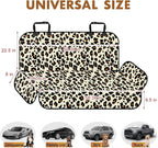 Backseat Cover for Dogs, Waterproof and Non-Slip Pet Bench Seat Covers, Car Seat Protector for Back Seat, Universal Size Rear Car Seat Cover Fits Cars, Trucks and SUVs, L-Leopard&Black