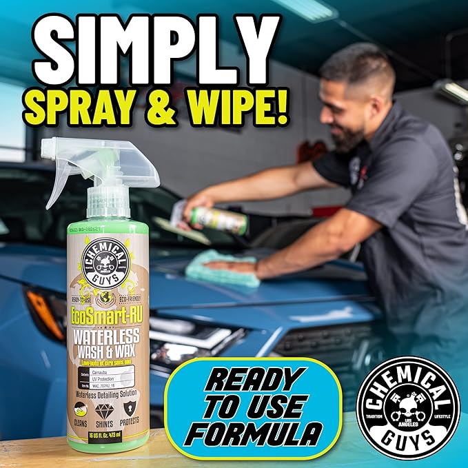 WAC_707RU EcoSmart Waterless Car Wash & Wax Ready To Use, Safe for Cars, Trucks, SUVs, Motorcycles, RVs & More, 128 fl oz (1 Gallon)