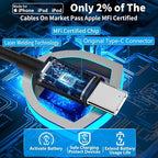 【MFi Certified】iPhone 17 Car Charger Fast Charging, 75W USB C PD&QC Car Power Cigarette Lighter USB Charger with 6FT Type C Coiled Cable for iPhone 17/17 Pro Max/16/15/Galaxy S26/S25/Pixel