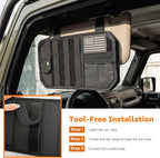 Molle Car Sun Visor Organizer, Auto Semi-Rigid MOLLE Panel Police Gear Holder w/Zipper Pocket & Sunglasses Clip, Universal Tactical Panel Visor Organizer for Cars SUVs Trucks