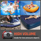 VORTEX S6 Tire Inflator Portable Air Compressor for Heavy-duty Vehicle, Cordless Air Pump for Car & Inflatables with 19200 mAh Battery, 100% Duty Cycle & Dual Cylinder Bike Pump, Red