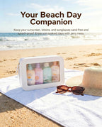 Clear Toiletry Bag,Portable Travel Makeup Pouch with Zipper, TSA Approved Organizer Sunscreen Bag Clear Makeup Toiletry Pouch Beach Vacation Essentials for Women Teen Girls (White)