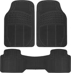 ProLiner Car Floor Mats for Cars Trucks SUV, 3-Piece All-Weather Heavy Duty Rubber Liners with Universal Trimmable Fit, Durable Waterproof Vehicle Auto Floor Mats with Capture Ridges Black