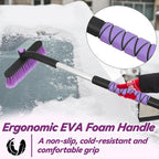 2 Packs 32" Snow Brush and Ice Scraper for Car Windshield, 2-in-1 Car Snow Brush and Ice Scraper, Extendable Snow Scraper with Brush, Snow Removal for Cars SUVs