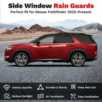 Window Visors Rain Guards for 2022-2025 2026 Nissan Pathfinder Accessories, Outside-Mount Side Window Wind Deflectors Vent Visors Shades Rainproof Black 4PCS