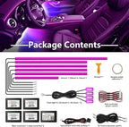 Acrylic Interior Car Lights, Car Accessories 10 in 1 Car LED Strip Lights with APP Control, 175 inches 593 LEDs Fiber Optic Lights, RGB Neon Car Ambient Lighting Kits