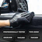 Creature Edgeless Auto Detailing Towels (10-Pack) Professional 70/30 Blend, Dual-Pile Plush Microfiber, Buffing & Polishing, 420gsm, 16in x 16in, Black