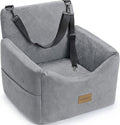 Dog Car Seats for Small Medium Dogs Under 35lbs, Dog Booster Seat with Detachable Washable Cover and Cushion, Memory Foam Pet Car Seat with Safety Belt and Storage Pockets (LG)