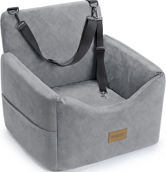 Dog Car Seats for Small Medium Dogs Under 35lbs, Dog Booster Seat with Detachable Washable Cover and Cushion, Memory Foam Pet Car Seat with Safety Belt and Storage Pockets (LG)