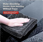 Microfiber Towels for Cars, 1200 GSM Car Drying Towel, 24 x 36 in Thick Plush Auto Detailing Towel, Ultra Absorbent Edgeless Car Wash Towel, Lint-Free, Charcoal Grey, 1 Pack