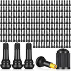 500 Pieces TR413 Valve Stems Tubeless Bulk Rubber Snap-in Valve Stems for 0.453 Inch Rim Holes, Black Standard Length Replacement Tool for Car Tubeless Replacement
