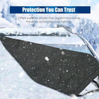 Rear Windshield Cover for SUVs, 4-Layer Protection Back Window Snow Covers Protector to Reduce Scraping, Winter Car Windshield Frost Cover for Ice and Snow with Secure Hooks for Snug Fit