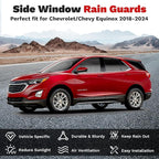 Equinox Rain Guards - Window Visors for Chevrolet/Chevy Equinox 2018-2024, Outside-Mount Tape-On Side Window Wind Deflectors for Equinox Accessories, Vent Visors Shades Rainproof Black 4PCS