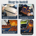 Car Seat Towel Cover 2 Pack for Front Seats, Sweat Absorbent Car Seat Protector with Non-Slip Backing, Waterproof Towel Car Seat Covers for Runners, Gym, Swimming, Beach, Desert Road Sunset