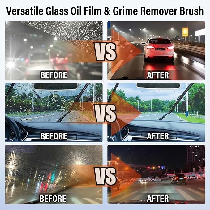 2 PCS Car Windshield Oil Film Cleaner Brush - Hydrophobic Glass Coating Applicator for Crystal Clear Visibility
