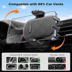 Car Phone Holder Mount, Strong Suction Dashboard & Windshield Phone Holder for Car, Hands-Free, Compatible with iPhone Samsung All Phones, Ideal for Delivery & Uber Drivers, Fleet Vehicles