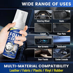 Car Interior Foam Cleaner Multifunctional Car Seat Cleaner Powerful Carpet Upholstery Stain Remover Kit with Detailing Brush & Towel Safe for Cloth, Leather, Fabric, Vinyl & Plastic 5oz
