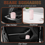 Car Trash Can with Lid-2Pack, Leakproof Garbage Can with 80 Attached Trash Bags, Mini Essential Car Accessories for Interior for Car, Home, Office（Sakura Pink）